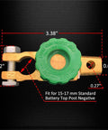 Top Post 12V Battery Disconnect Switch Kit For Cars, Quick Disconnect Cut Off With Easy Knob On Off, 125 Amp, Fits 15 To 17 mm Post