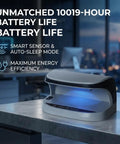 Counterfeit Money Detector With UV LED Light on desk, showing glowing light for bank and ID verification.
