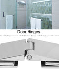 Beveled Double Sided Stainless Shower Door Hinge for 812mm Tempered Glass Bathroom Hardware shown with polished edges.