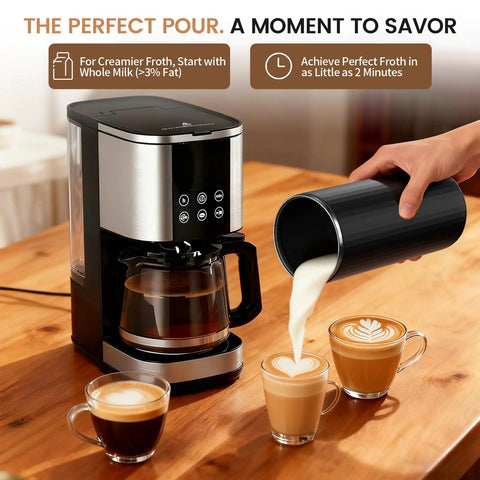6-In-1 Electric Milk Frother And Steamer With Cold Foam, Hot Foam And Milk Warmer For Latte, Cappuccino And Macchiato