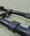 Close-up of Beefy 20 Inch Fat Tire Front Fork With Air Suspension for E Bike and MTB, showing straight tube and double shoulder design.
