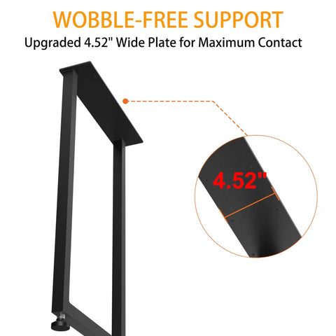 40 Inch Bar Height Table Legs For DIY Bar Builds And Standing Desks, Heavy Duty Metal Square Frame With 4.52 Inch Mounting Plate