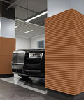 Premium Nbr Foam Garage Wall Protectors Crash Proof Car Door Bumper Saver Strips with khaki pole shields in garage.