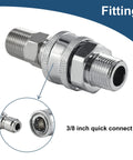 3/8-inch quick-connect pressure washer fittings set, chrome-plated metal adapters, 4 pieces