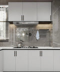 Modern kitchen with 30 Pack 5 Inch Matte Black Cabinet Handles For Kitchen Cabinets And Cupboards Durable Black Cabinet Pulls