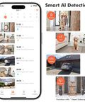Smart AI detection on phone screen with human, pet, vehicle, package alerts from Outdoor Wireless Security Camera System With Spotlight And Siren.
