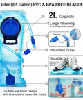 Transparent Purple 20L Hydration Backpack With 2L BPA Free Bladder, featuring leak-proof design and durable material.