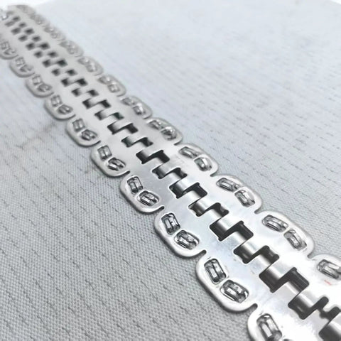 Stainless Steel Conveyor Belt Fasteners With Hinge Pin, 24 Inch, 2 Pairs In A Box, Industrial Belt Lacing on white surface