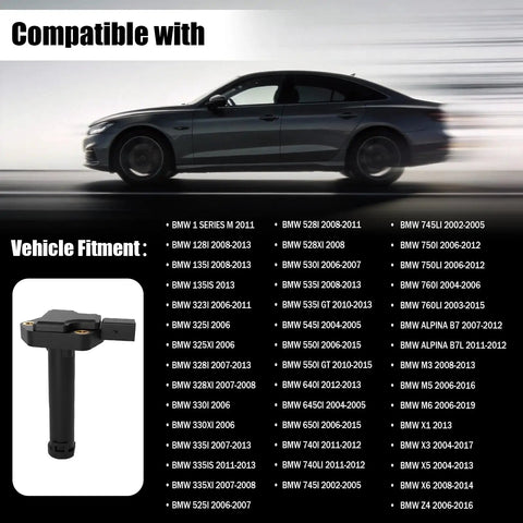 BMW Engine Oil Level Sensor Replacement Direct Fit For 2002-2015 1 Series 3 Series 5 Series 6 Series 7 Series Cars OE Replacement 12617607910 12610148464 12610400034, black plastic sensor