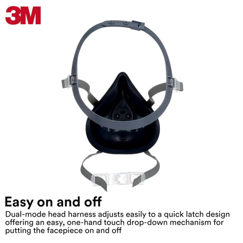 Your Go To Reusable Half Facepiece Respirator 7502 With NIOSH Approval, Cool Flow Valve, Integrated Dropdown Suspension, Bayonet Connections, Dual Airline Supplied Air Compatible, For Chemical Handling And Painting