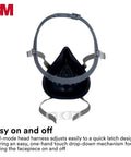 Front view of Reusable Respirator Half Facepiece 7501 NIOSH Approved Cool Flow Valve Dual Airline Supplied Air Compatible