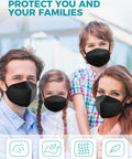 Family wearing KN95 Face Mask Set 50 Pack, 5 Ply Breathable Disposable Masks With Over 95 Percent Filtration, Protective Cup Design