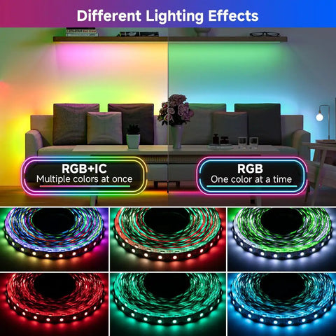 Individually Addressable WS2812B RGB LED Strip Dope Color Chasing Effects 16.4 Ft 60 LEDs Per Meter 300 Pixels DC5V 5050SMD