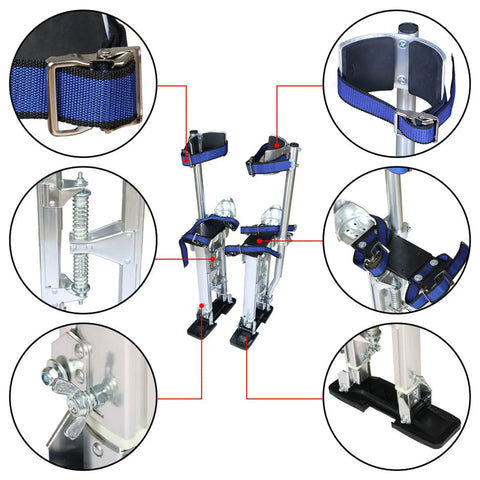 Easy Adjust Drywall Stilts For Painting And Cleaning, Set Up In A Snap, Ultra Lightweight Aluminum, 15 To 23 Inches, detail view