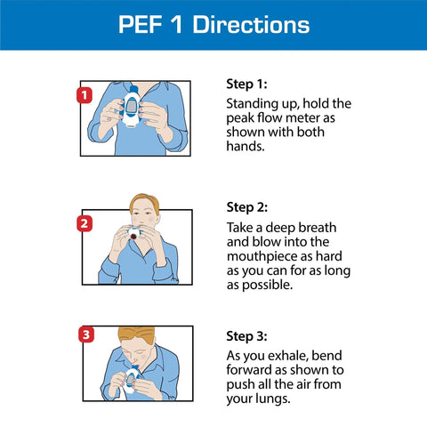 Deluxe Peak Flow Meter Kit For Home Use Lung Health With PEF And FEV1 Readings Early Asthma Attack Detection Spirometer For All Ages instructions