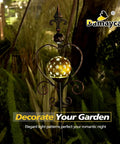 Solar Garden Lights Outdoor Decorative Stake for yard patio porch lawn gold globe LED ball with moon and star cutouts