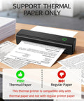 Travel Ready Portable Bluetooth Thermal Printer For On The Go on desk printing documents, supports only thermal paper