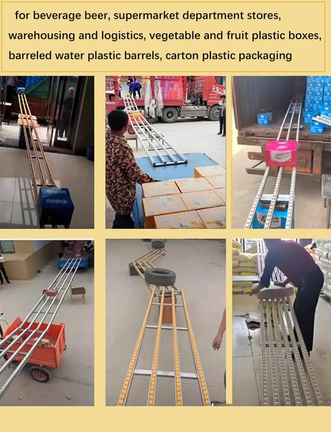 Stainless Steel Frame Unloading Pulley With ABS Plastic Skate Wheels for Flow Rack Unpowered Conveyor Rail 50x500cm in use