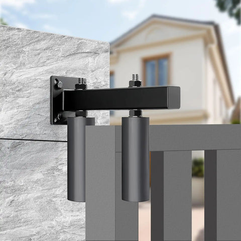 6 Inch Slide Gate Guide Roller With UHMW Nylon Durable Adjustable Support Assembly on concrete post for sliding gates