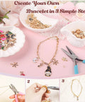 Stainless Steel Gold Charm Bracelet Making Kit For Beginners DIY Jewelry Craft Set With Paperclip Chain Bracelets Charms Pliers