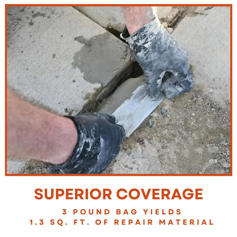 Moldable Concrete Repair Compound For Quick Patch Up On Patios Walkways Driveways And Masonry Fast Drying 3 Pound Kit used in repair