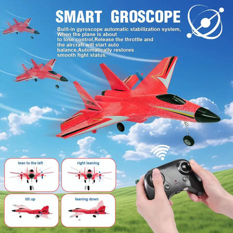 Su-27 RC Airplane With Gyro Stability, Rad 2 Channel Remote, Night Lights, Two Batteries, Durable Foam Airplane and controller
