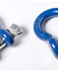 Pack Of 2 Bow Shackle 1 Inch D Ring 1-1/8 Inch Screw Pin Heavy Duty Rigging Shackles For Lifting, Recovery And Towing, Blue Finish