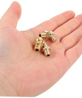 Hand holding Heavy Duty 9pcs Grease Fitting Kit With Copper Nipples For Automotive And Excavator Maintenance, Straight And Angled Nozzles