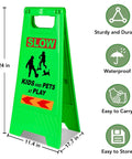 Kids At Play Safety Sign 24 Inches Green Pack Of 4 With Reflective Tapes Caution Slow Down For Street Kids And Pets At Play Yard Driveway Roadside Sign