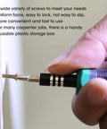Hand installing a screw from the 1200 Piece Woodworking Screws Kit M2 M5 Self Tapping Cross Countersunk Set into a surface.
