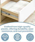 Kitchen Drawer Rail Bracket For Butter Smooth Gliding Rear Track Back Plate Heavy Duty Nylon Side Mount Swap White No Sweat Hardware Kit Solid Fit Drawer Upgrade in use with cushion.
