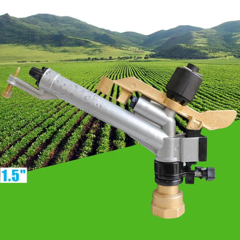 1.5 Inch Rain Spray Gun For Large Area Irrigation With 360 Degree Adjustable Impact Sprinkler in agricultural field
