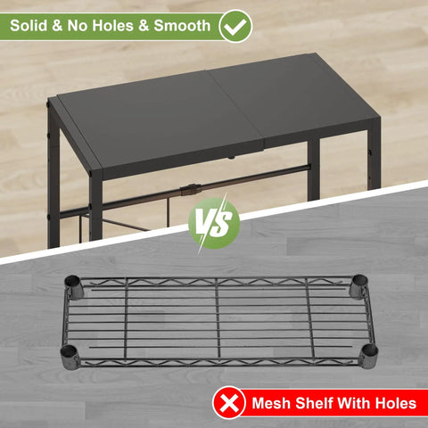 Expandable Metal Storage Shelf Organizer For Pantry Kitchen And Garage, Heavy Duty 120 Lb Shelving Units, Adjustable Display