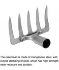5 Teeth Garden Rake Head Made From Galvanized Manganese Steel, Heavy Duty Metal Rake Head For Yard Work, Handle Not Included