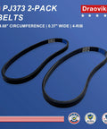 Two Pack V Belt Set For Air Compressors Replacement PJ373 Fits Husky H1504ST And A700062 Pump Drives, size 14.68" circumference