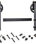Decorative Interior Sliding Barn Door Hardware Spoke Wheel Kit For 72 Inch Doors In Oil Rubbed Bronze Includes All Mounting Hardware