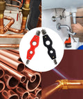SWZHAI 2-pack 4-in-1 copper pipe cleaners for 1/2 and 3/4 in pipes, red and black handles.