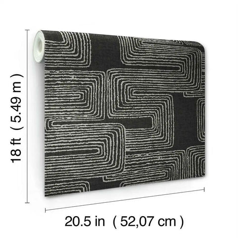 Nikki Chu Black And White Zulu Signature Peel And Stick Wallpaper Roll For Easy Do It Yourself Decor Removable And Repositionable
