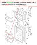 Technical diagram showing Door Bar Rack Replacement For Frigidaire And Kenmore Refrigerators, part 240534701 placement.