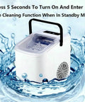 No Fuss Countertop Ice Maker Drops Nine Chill Cubes In Seven Flat Minutes With A Solid Twenty Two Pound Daily Yield Self Cleaning Feature with water splash.