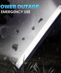 Kickin Bright Magnetic LED Work Light, 15.75 Inch, 8000 Lumens in use during power outage, highlighting its brightness in stormy weather
