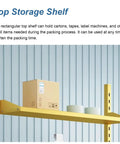 Heavy Duty Bubble Wrap Roll Dispenser With Quick Snap Cutter And Wall Mount Rack For Hassle Free Packing Moving Shipping Foam And Stretch Film Organization Daily with top shelf holding boxes and tape.