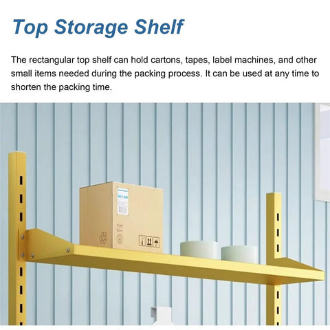 Heavy Duty Bubble Wrap Roll Dispenser With Quick Snap Cutter And Wall Mount Rack For Hassle Free Packing Moving Shipping Foam And Stretch Film Organization Daily with top shelf holding boxes and tape.
