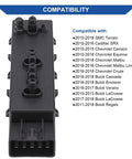 Power Seat Switch 8-Way Recliner Front Passenger Side Control Replacement For Chevy Camaro Equinox Malibu 2010 2019 Cadillac GMC Buick OEM 25974715 12451498 shown with compatibility list