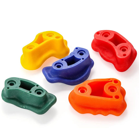 Gear Up And Crush Your Next Session With This Solid Rock Climbing Holds Kit Featuring Twenty Five Multi Colored Grips, five colorful climbing grips.