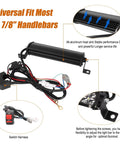 Universal 60W Motorcycle LED Light Bar Kit With On Off Switch For 7 8 Inch Handlebars Dirt Bike Pit Bike components