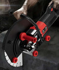 Handheld Electric Concrete Cutting Saw With Water Fed Dust Suppression Ring Blade Wall Grooving Machine cutting through concrete.