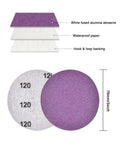 78 Pc Crazy Awesome Sanding Discs With Super Easy Hook Loop Backing Pad For Your Drill, 3 Inch, purple, waterproof paper, uses for wood and metal.