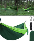 All In One Camping Hammock With Heavy Duty Tree Straps 660 Lb Capacity Portable Outdoor Hammock shown with accessories