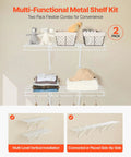 Heavy Duty Carbon Steel Wall Mounted Wire Shelf Kit Set Of 2 Built Tough Floating Rack with plush toys and storage bins.